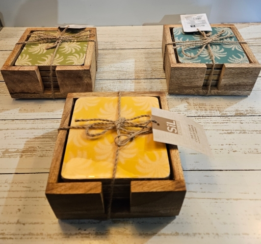 Palm Enamel Coasters   Set of 4