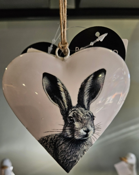 Rabbit Metal Hanging Heart